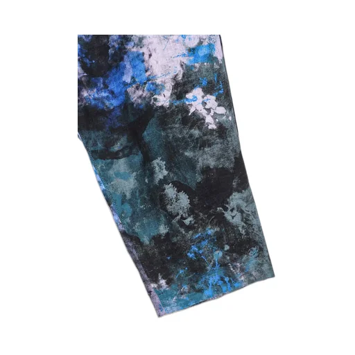 Linen Lawn Paint Print Elastic String Waist Pants