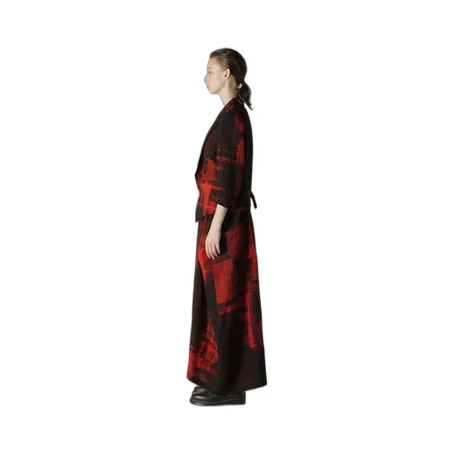 Copied Checked Print Cropped Sleeve Tail Jacket