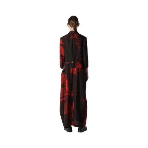 Copied Checked Print Cropped Sleeve Tail Jacket