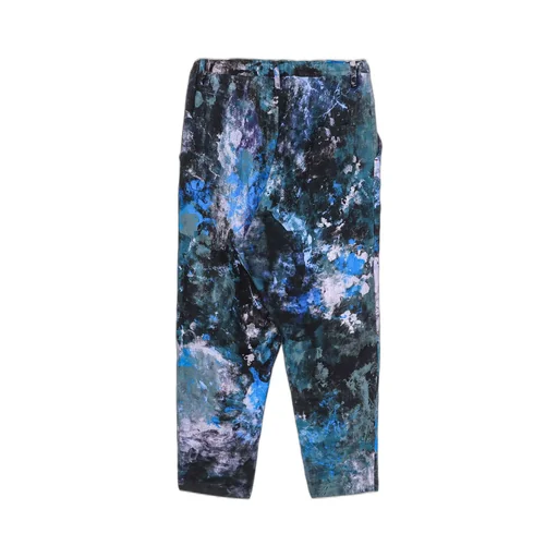 Linen Lawn Paint Print Elastic String Waist Pants