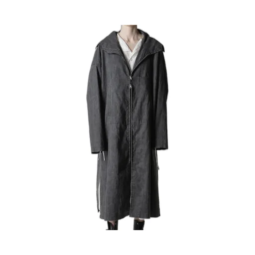 Ramie/Nylon Pigment Coating Big Anorak Coat