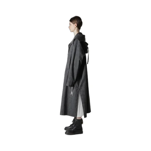 Ramie/Nylon Pigment Coating Big Anorak Coat