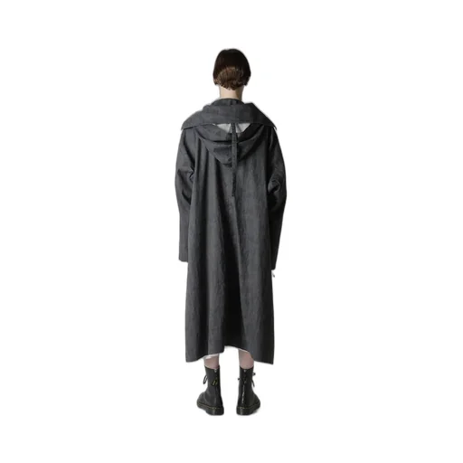 Ramie/Nylon Pigment Coating Big Anorak Coat