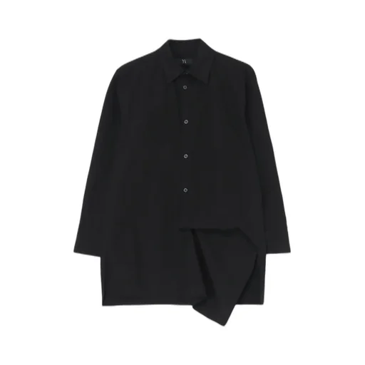 Cotton Broadcloth Left Front Drape Blouse