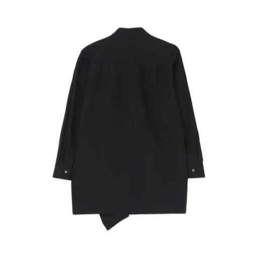 Cotton Broadcloth Left Front Drape Blouse