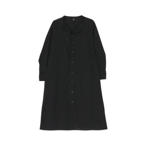 [Y's Born Product] Thin Cotton Twill Collarless A-Line Dress