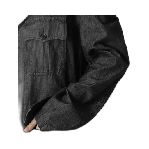 Spotted Denim 4 Pockets Long Jacket