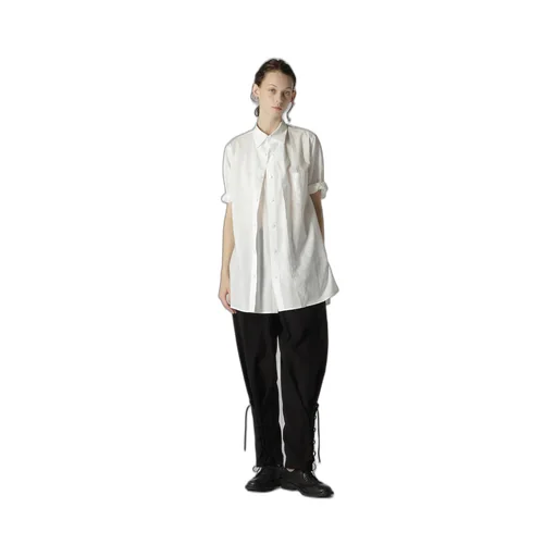 Plain Weave Denim Lace Up Hem Pants