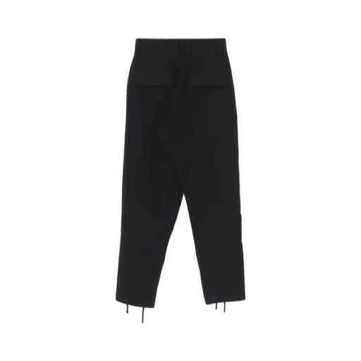 Plain Weave Denim Lace Up Hem Pants