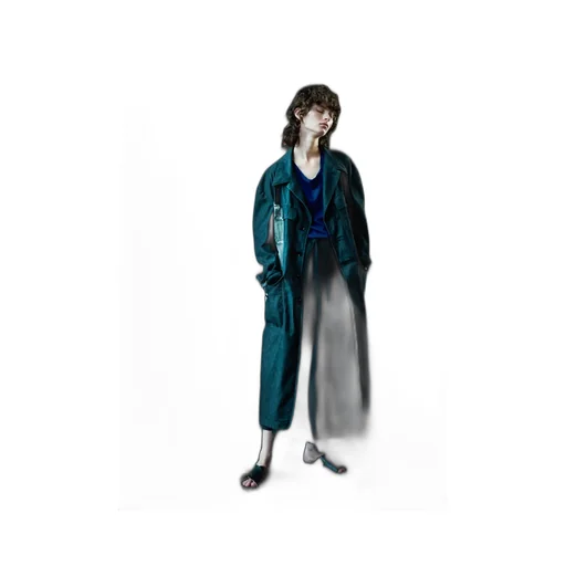 Spotted Denim 4 Pockets Long Jacket