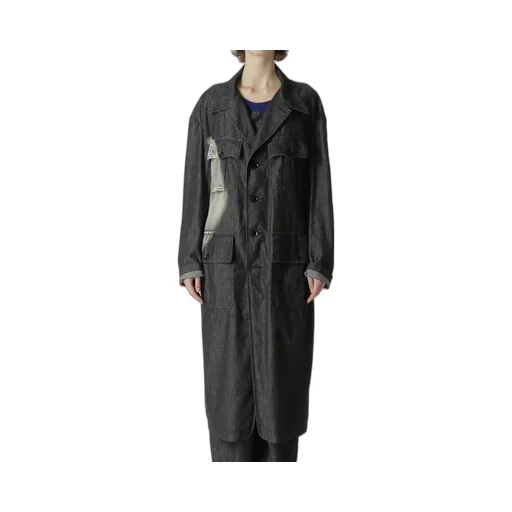 Spotted Denim 4 Pockets Long Jacket