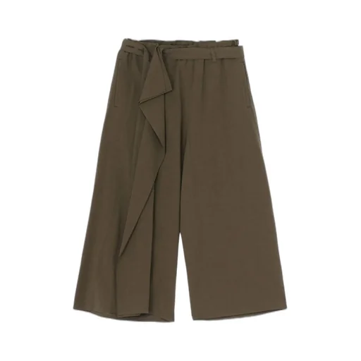 Cotton Flax Poplin Belted Pants
