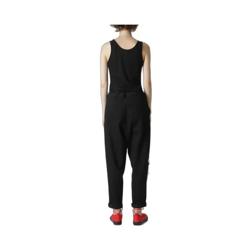 Denim Hole Embroidery Waist String Slim Pants