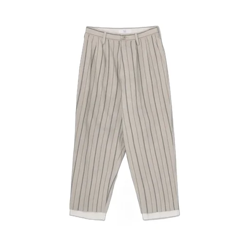 Cotton Stripe Ink Dyed Double Tuck Tapered Pants