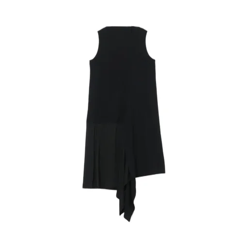 Denim Hole Embroidery Collar Square Sleeveless Dress