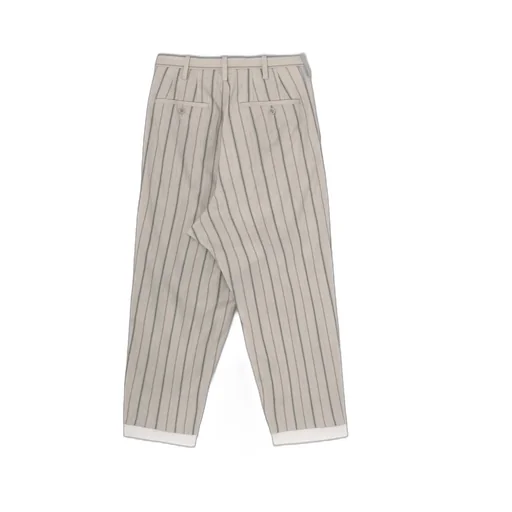 Cotton Stripe Ink Dyed Double Tuck Tapered Pants