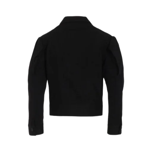 8Oz Black Over Denim Slit Jacket