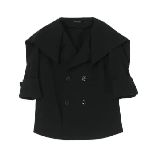 Cotton Flax Poplin Sailor Collar Jacket