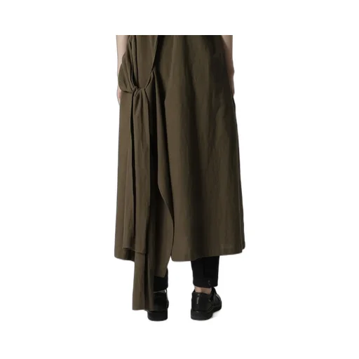 Cotton Flax Poplin Back Tie Dress