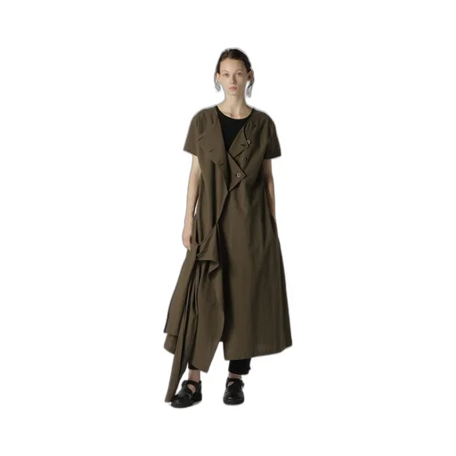 Cotton Flax Poplin Back Tie Dress