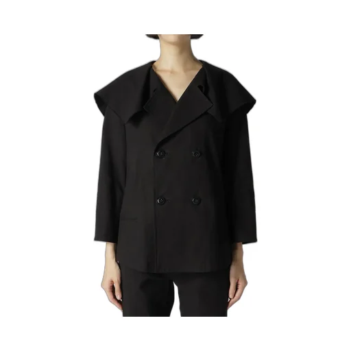Cotton Flax Poplin Sailor Collar Jacket