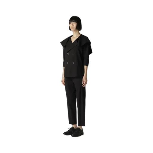 Cotton Flax Poplin Sailor Collar Jacket
