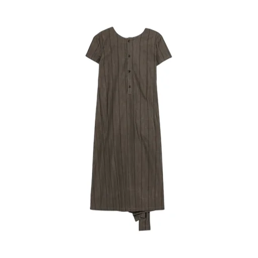 Cotton Stripe Ink Dyed Back Tie Dress