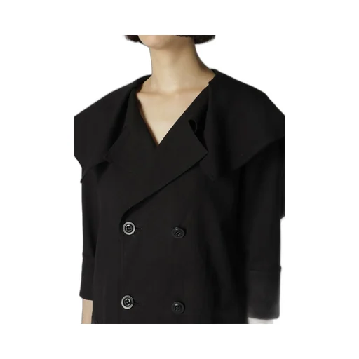 Cotton Flax Poplin Sailor Collar Jacket