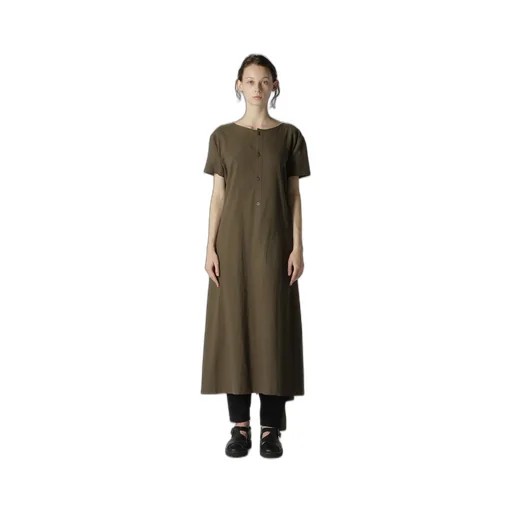 Cotton Flax Poplin Back Tie Dress