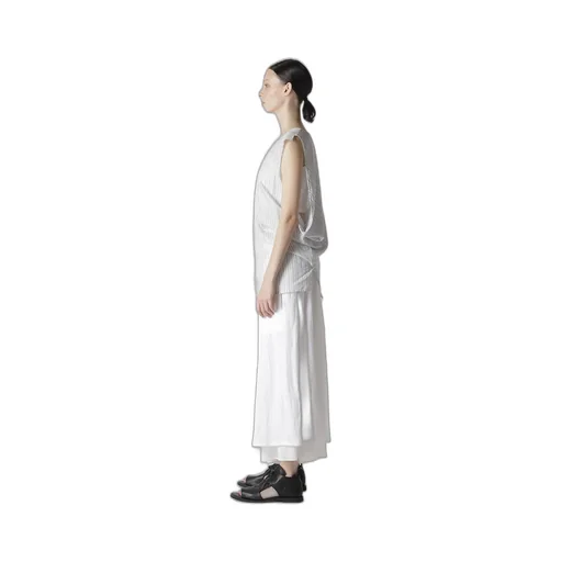 C/Cu Hard Twisted Dobby Stripe Sleeveless Drape Shirt