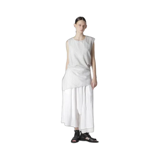 C/Cu Hard Twisted Dobby Stripe Sleeveless Drape Shirt