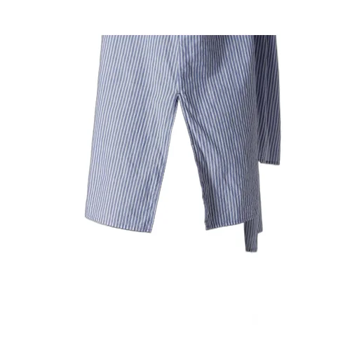 Cotton Stripe Back Tie Blouse