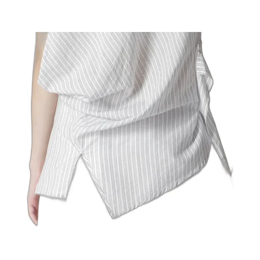 C/Cu Hard Twisted Dobby Stripe Sleeveless Drape Shirt