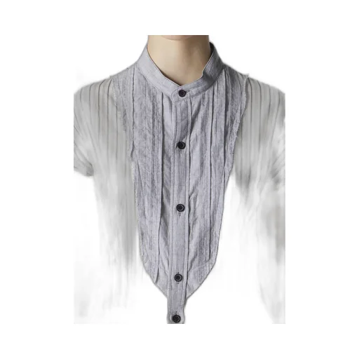C/Cu Hard Twisted Dobby Stripe Stand Collar Shirt
