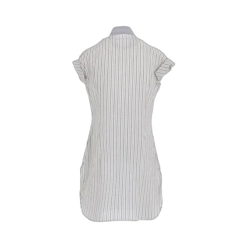 C/Cu Hard Twisted Dobby Stripe Stand Collar Shirt