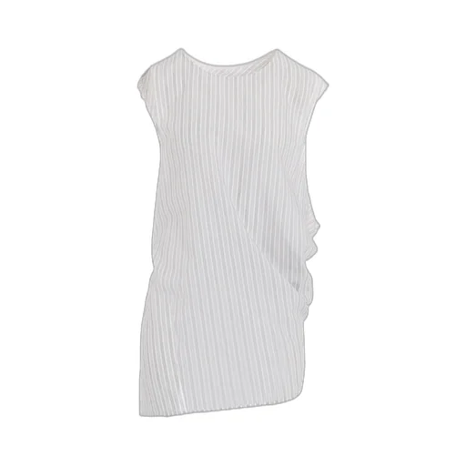C/Cu Hard Twisted Dobby Stripe Sleeveless Drape Shirt