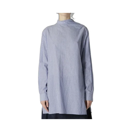 Cotton Stripe Back Tie Blouse