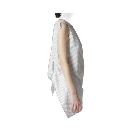 C/Cu Hard Twisted Dobby Stripe Sleeveless Drape Shirt