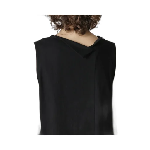 Denim Hole Embroidery Collar Square Sleeveless Dress