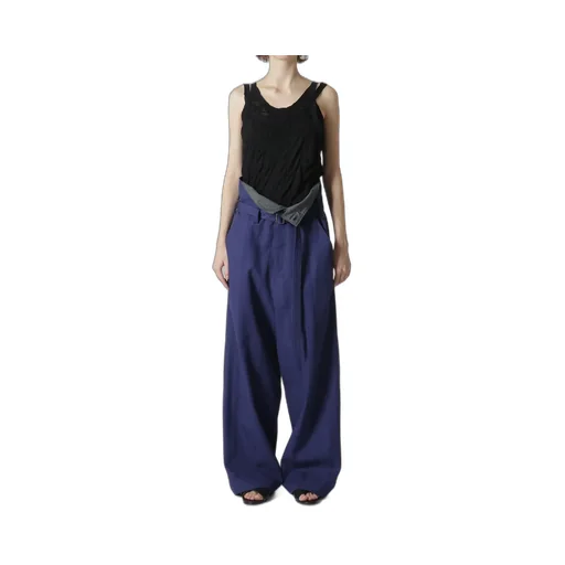 Multi Striped Dobby Chino Belted High Waist Pants