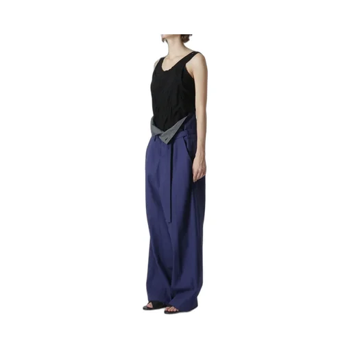 Multi Striped Dobby Chino Belted High Waist Pants