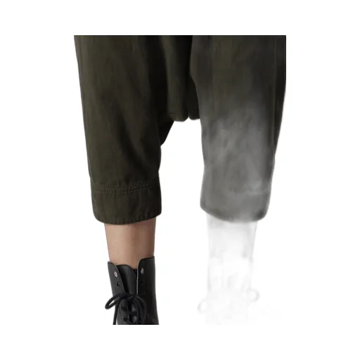 Cotton Slab Garment Dyeing Cuffed Hem Sarrouel Pants