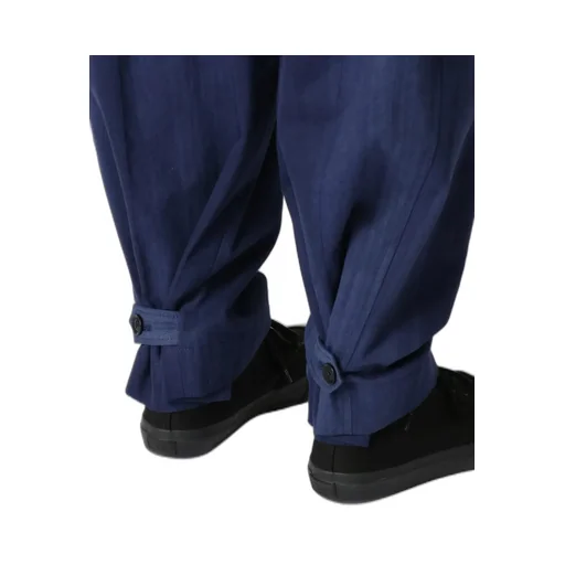 Multi Striped Dobby Uneven Dyeing Layered Pants