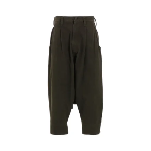 Cotton Slab Garment Dyeing Cuffed Hem Sarrouel Pants