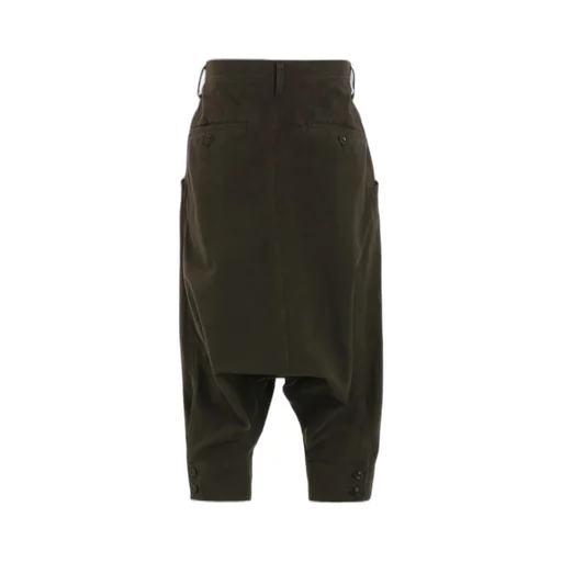 Cotton Slab Garment Dyeing Cuffed Hem Sarrouel Pants