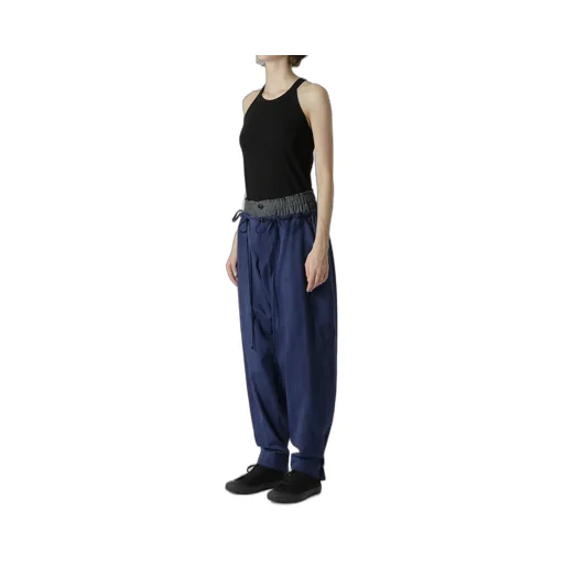 Multi Striped Dobby Uneven Dyeing Layered Pants