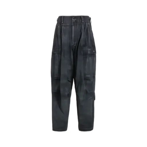 Cotton Linen Dump Rooler Printing Cargo Pants