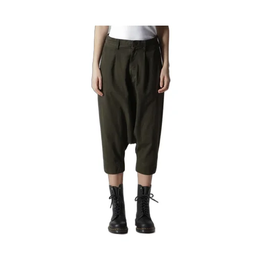 Cotton Slab Garment Dyeing Cuffed Hem Sarrouel Pants
