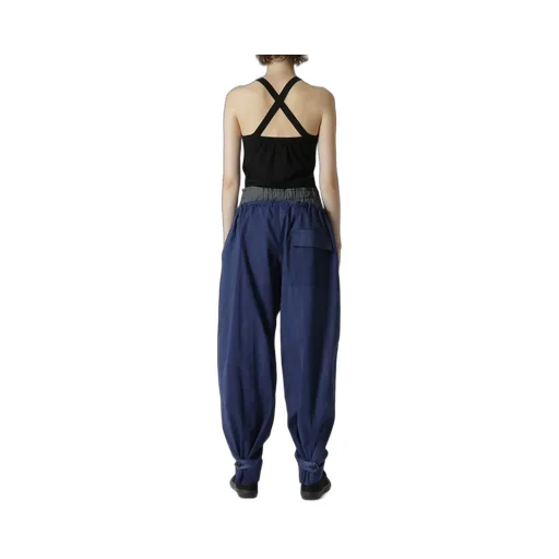 Multi Striped Dobby Uneven Dyeing Layered Pants