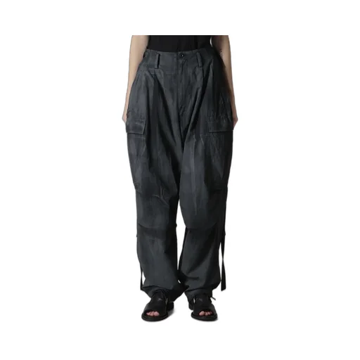 Cotton Linen Dump Rooler Printing Cargo Pants